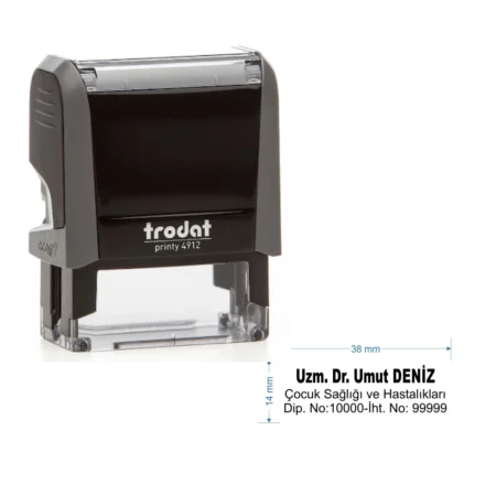 Trodat 4911 Kişiye Özel  Baskı Alanı 38 x 14 mm 2-3 Satırlık Ofis Renkleri