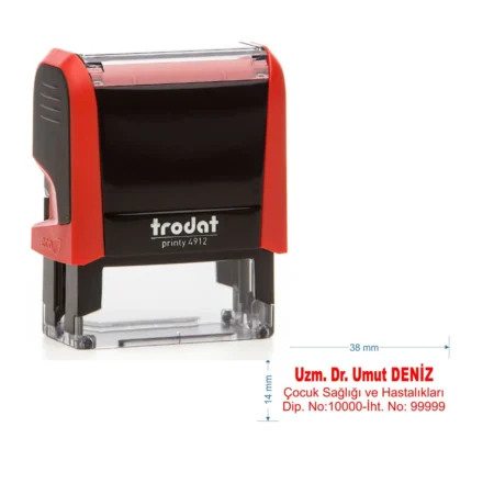Trodat 4911 Kişiye Özel  Baskı Alanı 38 x 14 mm 2-3 Satırlık Ofis Renkleri