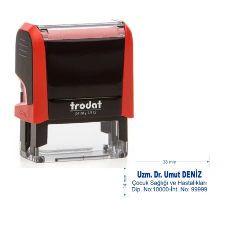 Trodat 4911 Kişiye Özel  Baskı Alanı 38 x 14 mm 2-3 Satırlık Ofis Renkleri