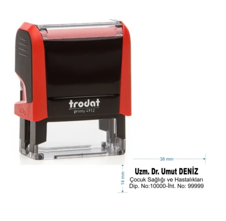 Trodat 4911 Kişiye Özel  Baskı Alanı 38 x 14 mm 2-3 Satırlık Ofis Renkleri