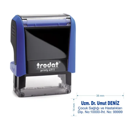 Trodat 4911 Kişiye Özel  Baskı Alanı 38 x 14 mm 2-3 Satırlık Ofis Renkleri