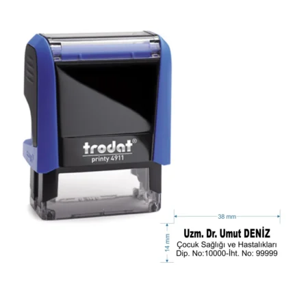 Trodat 4911 Kişiye Özel  Baskı Alanı 38 x 14 mm 2-3 Satırlık Ofis Renkleri