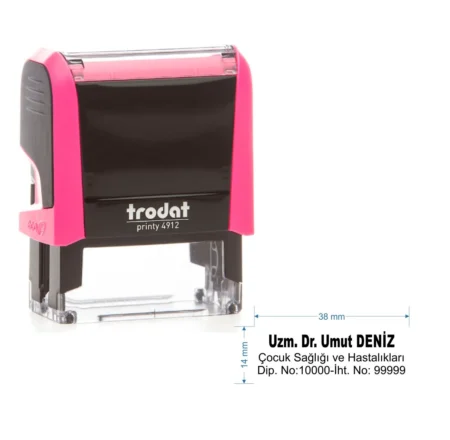Trodat 4911 Kişiye Özel  Baskı Alanı 38 x 14 mm 2-3 Satırlık Ofis Renkleri