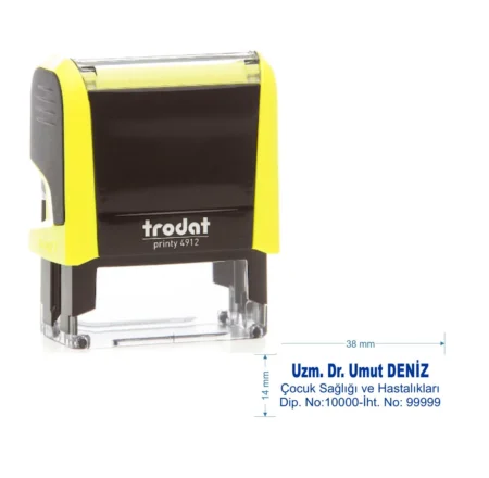 Trodat 4911 Kişiye Özel  Baskı Alanı 38 x 14 mm 2-3 Satırlık Ofis Renkleri