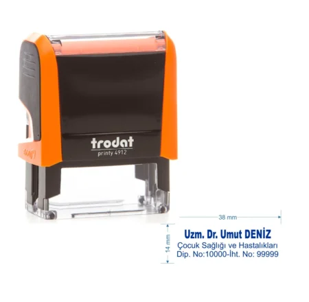 Trodat 4911 Kişiye Özel  Baskı Alanı 38 x 14 mm 2-3 Satırlık Ofis Renkleri