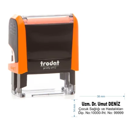 Trodat 4911 Kişiye Özel  Baskı Alanı 38 x 14 mm 2-3 Satırlık Ofis Renkleri