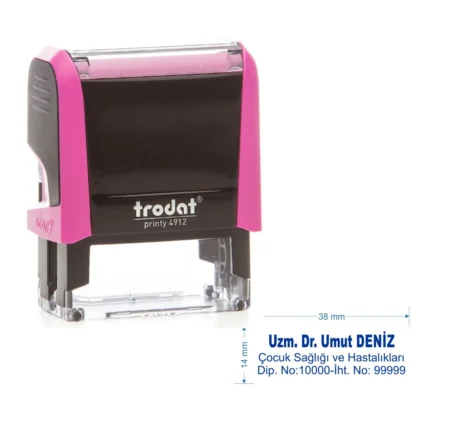 Trodat 4911 Kişiye Özel  Baskı Alanı 38 x 14 mm 2-3 Satırlık Ofis Renkleri