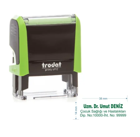 Trodat 4911 Kişiye Özel  Baskı Alanı 38 x 14 mm 2-3 Satırlık Ofis Renkleri